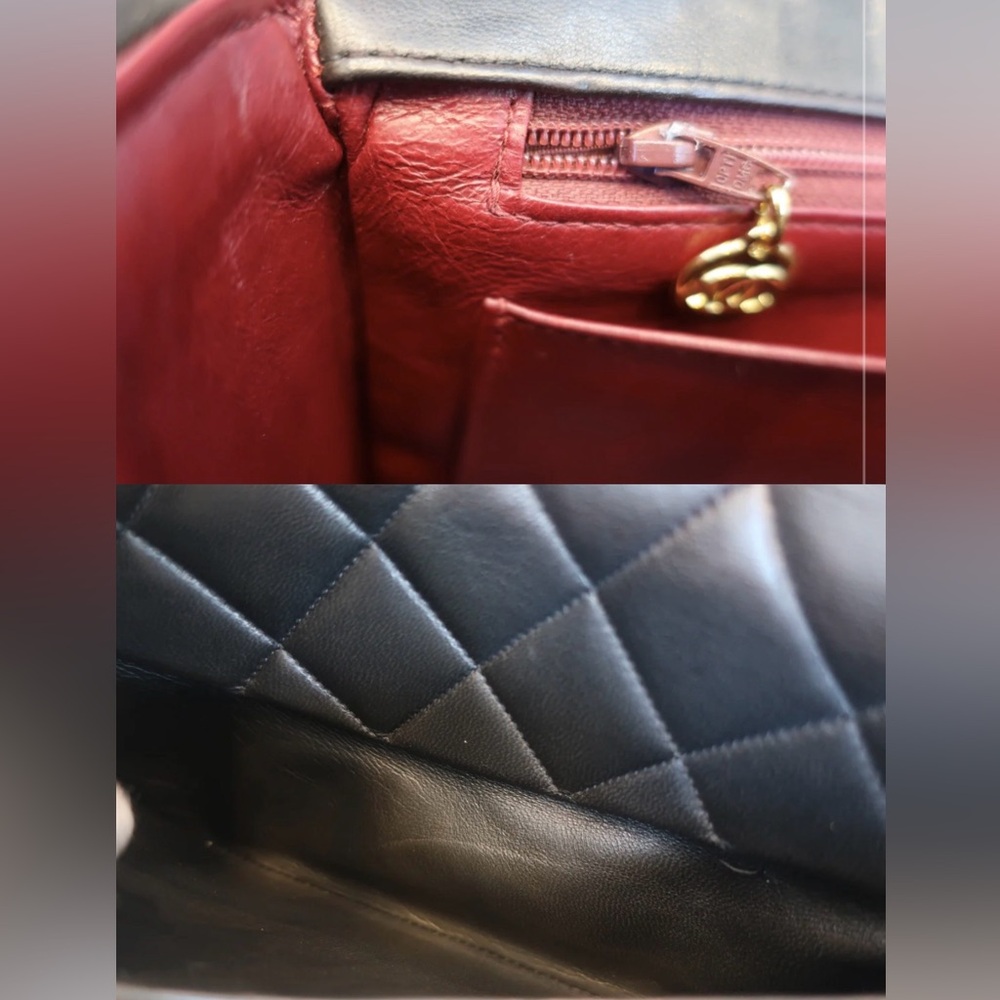 Authentic CHANEL black lambskin medium sized camera vintage crossbody bag - Picture 5 of 15
